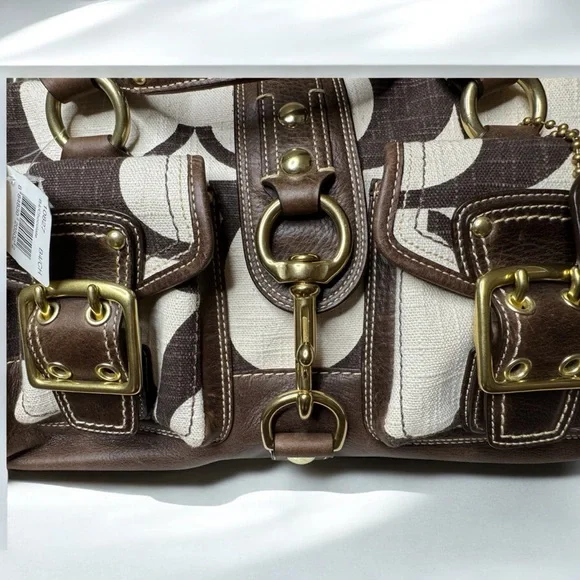 New Coach Legacy Mandy Cream & Brown Handbag Y2K - Picture 8 of 14